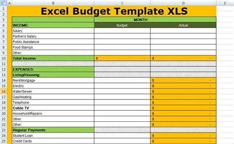 Free Excel Budget Template XLS | Excel budget template, Budget template ...