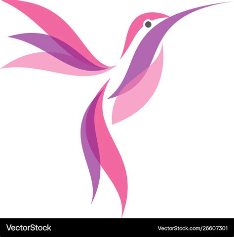 Colorful hummingbird icon symbol in flat style Vector Image