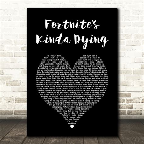 McCreamy Fortnite s Kinda Dying Script Heart Song Lyric Art Print ...