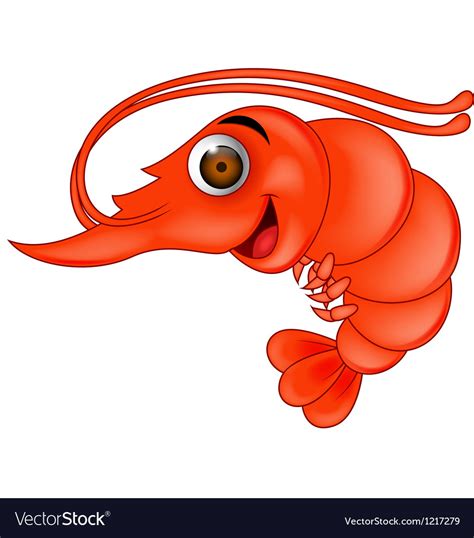 Funny shrimp cartoon Royalty Free Vector Image