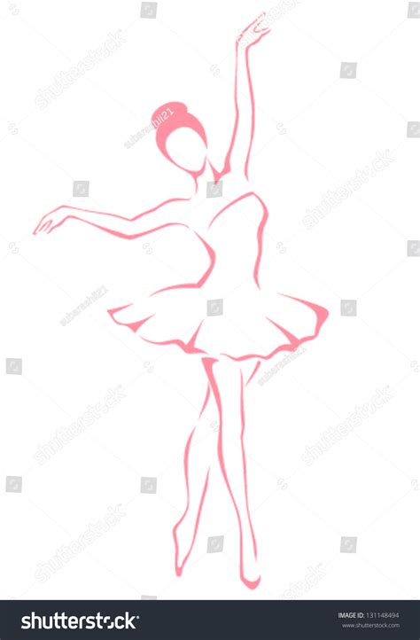 Line Illustration Of A Beautiful Ballet Dancer - 131148494 : Shutterstock