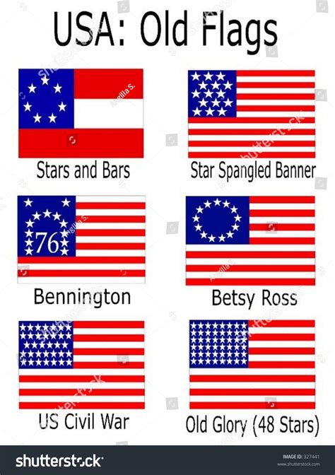 Old Usa Flags Stars Bars Star Stock Vector 327441 - Shutterstock