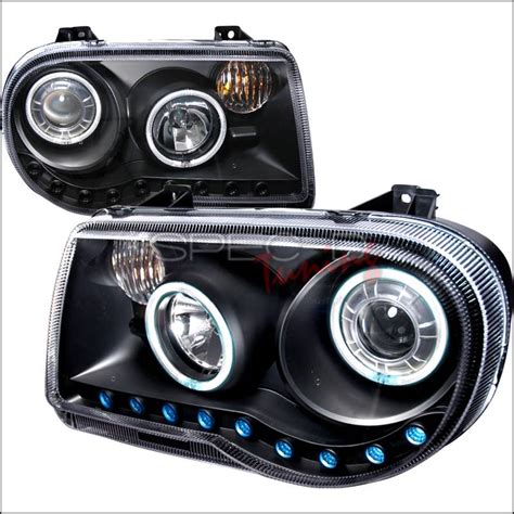 Chrysler 300 Spec-D CCFL Halo Projector Headlights - Black - 3LHP-300C05JM-KS