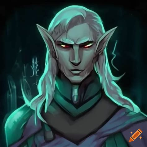 Illustration of a male eladrin warlock from dnd on Craiyon