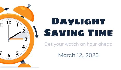 Daylight Saving Time March 12, 2023 Concept. Clock set to an hour ahead. Spring Forward, Summer ...