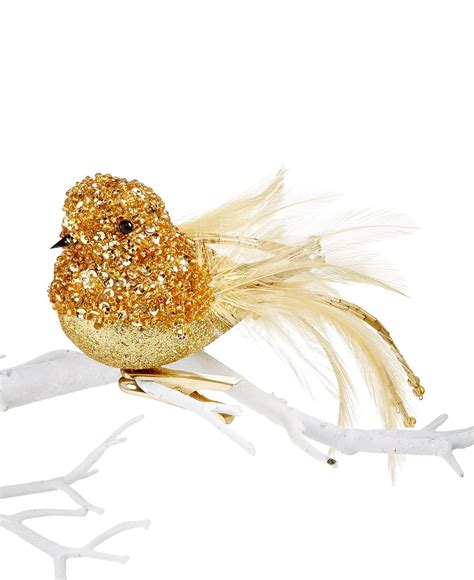 Holiday Lane Gold Bird Clip-On Ornament, Only at Macy's - Holiday Lane ...