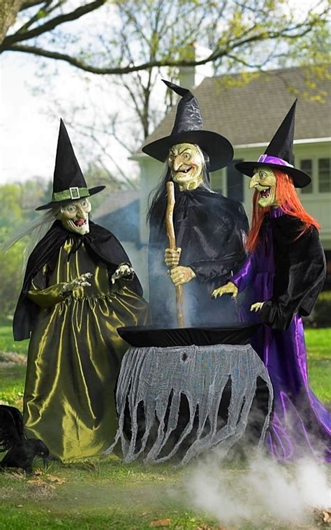 Animated Brewing Witch Trio | Grandin Road | Halloween props, Fall halloween, Halloween witch