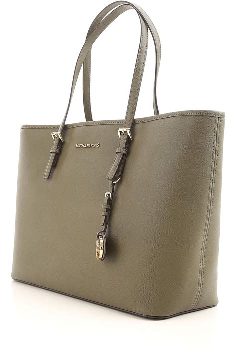 Michael Kors Leather Tote Bag On Sale In Outlet in Olive (Green) - Lyst