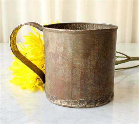 Vintage Tin Cup Camp Mug Cowboy Tin Rustic Railroad Cup Decor 1940s ...