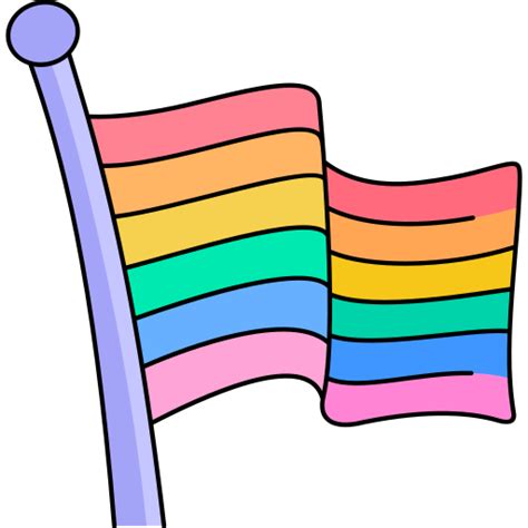 Rainbow flag Generic Thin Outline Color icon