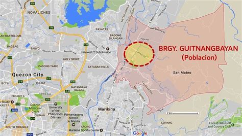 Location of Barangay Guitnanbayan, San Mateo, Rizal Source ...