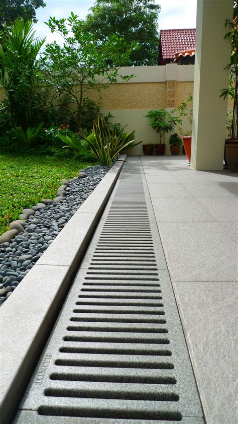 Private Property #Singapore . With Jonite channel gratings and trench gratings, outdoor drain ...