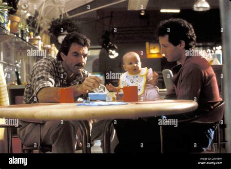 TOM SELLECK, STEVE GUTTENBERG, THREE MEN AND A BABY, 1987 Stock Photo ...