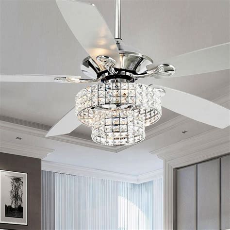 Parrot Uncle Howell 52 in. Indoor Downrod Mount Crystal Chrome Ceiling ...