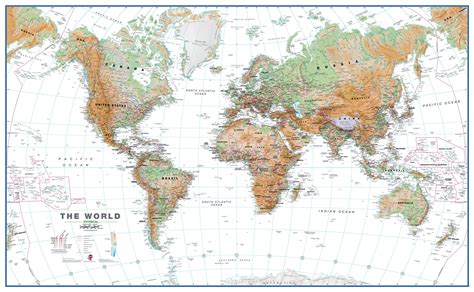 Detailed World Physical Pacific Centered Wall Map Ima - vrogue.co