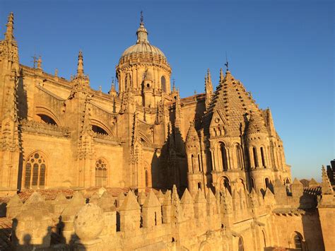 Gothic cathedral in Salamanca, Spain, as seen from one of its terraces ...