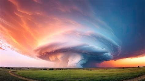 Premium Photo | A photo of a massive supercell formation rural countryside