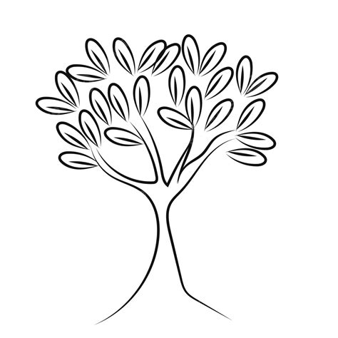 Tree Line Art Vector, Tree Logo, Tree Art, Tree PNG and Vector with Transparent Background for ...