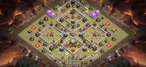 Best Anti 3 Stars War Base TH11 with Link, Anti Air / Electro Dragon ...