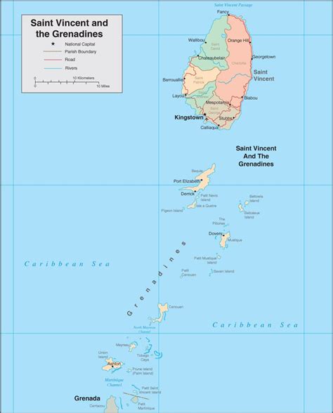 St Vincent Map - Map of St Vincent and the Grenadines