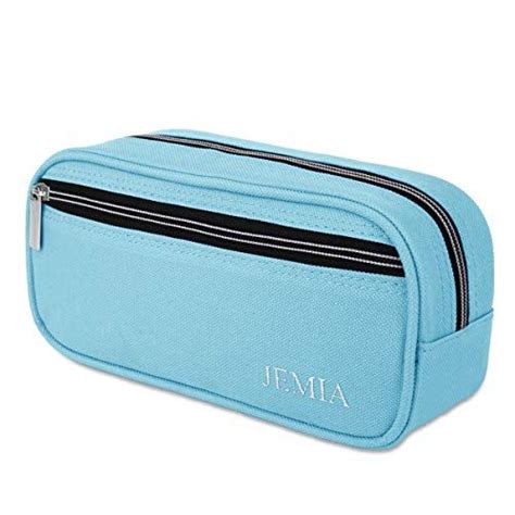 JEMIA - Light Blue Pencil Case, Front Zipper Pocket and M... https://www.amazon.co.uk/dp ...