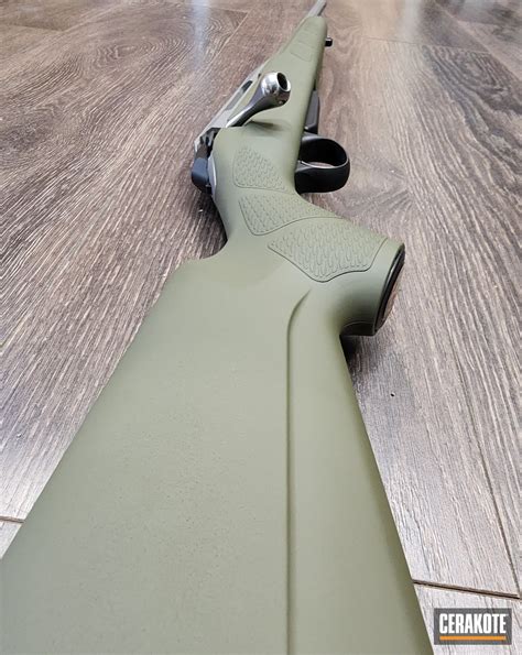 Tikka 7mm-08 bolt action rifle coated with Sniper Green and Stainless | Cerakote