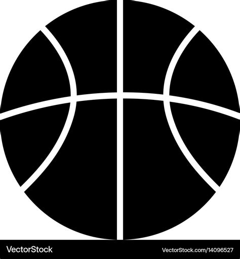 Basketball ball black silhouette icon Royalty Free Vector