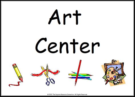 Preschool Art Center Clipart | Preschool center signs, Classroom center ...