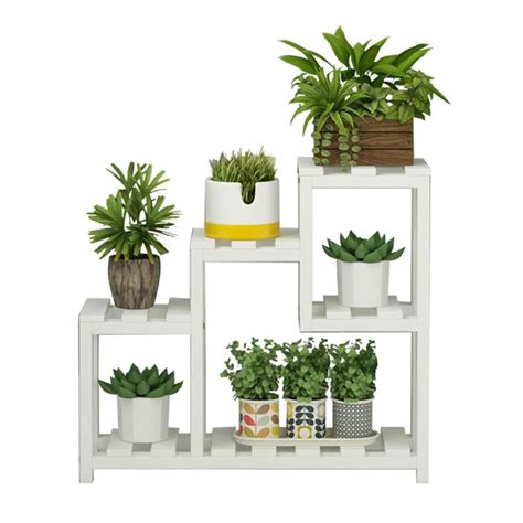 GYAO Plant Stand Solid Wood Bay Window Sill Racks Fleshy Small Flower Shelf Multi-story Indoor ...