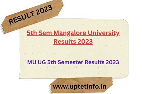 5th Sem Mangalore University Results 2023, UUCMS MU UG 5th Semester Results 2023 Check ...