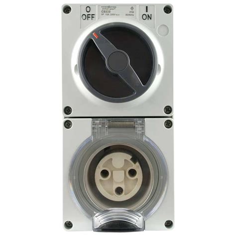Industrial Switchgear :: 3 Round Pin 20A 250V Switched Socket Combination Outlet IP66 - SCHNAP ...