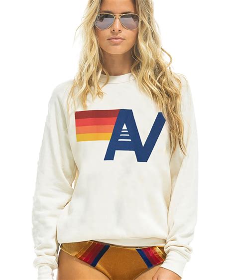 Aviator Nation Women Vintage White Logo Crew Sweatshirt | Aviator nation, Sweatshirts, White ...