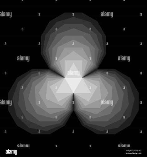 Mach bands, optical illusion, made with convex regular polygons, placed inside each other ...