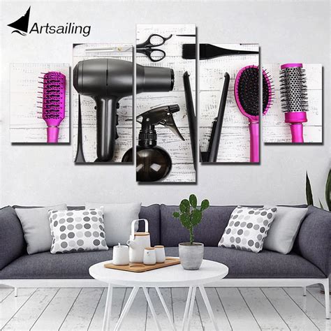 5 pieces posters hair salon Cosmetology and hairdressing Wall Art Picture Home Decoration Canva ...