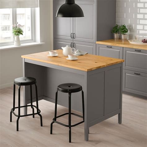 TORNVIKEN kitchen island, gray/oak, 495/8x303/8" - IKEA