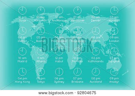 World Map Time Zones Vector & Photo (Free Trial) | Bigstock