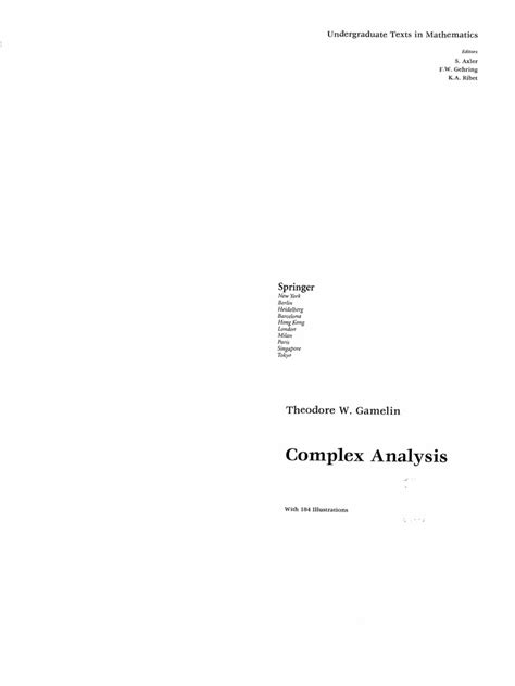 Complex Analysis of T.W. Gamelin | PDF