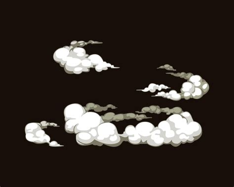 Premium Vector | Smoke cloud anime skill illustration