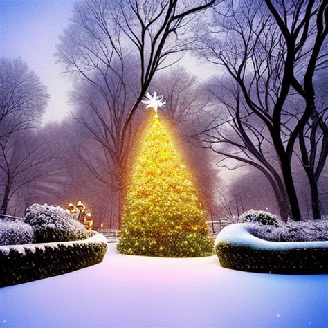 Snowy Central Park in Disney Pixar Style · Creative Fabrica