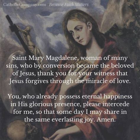 Litany to St. Mary Magdalene | Catholic Prayers | Mary magdalene ...