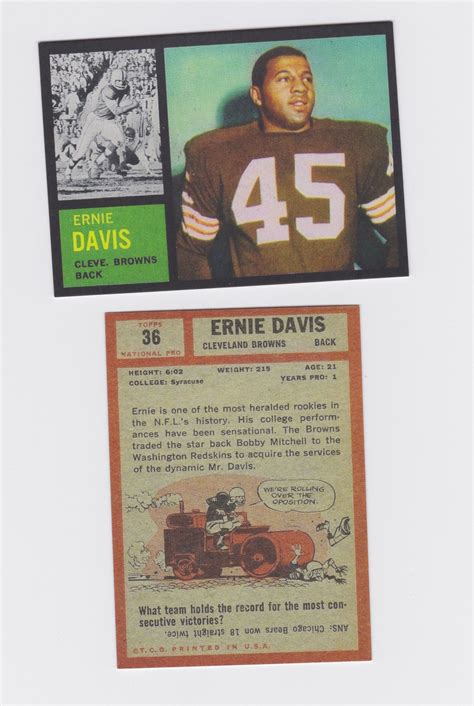 1962 Rookie Ernie Davis Reprint the Express Movie Syracuse - Etsy