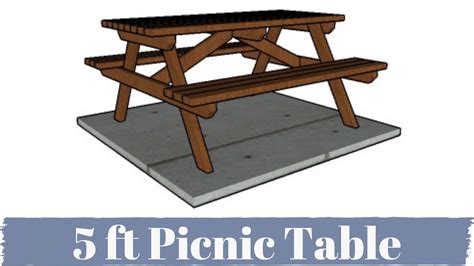 How to Build a 5 ft Picnic Table from 2x4s - YouTube