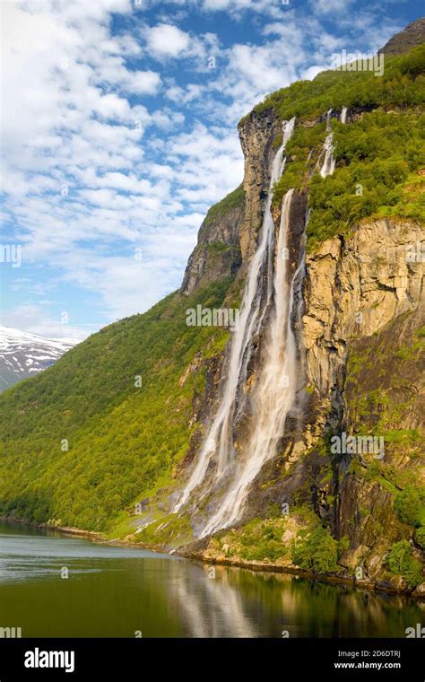 Waterfalls, Seven Sisters, Norway Stock Photo - Alamy