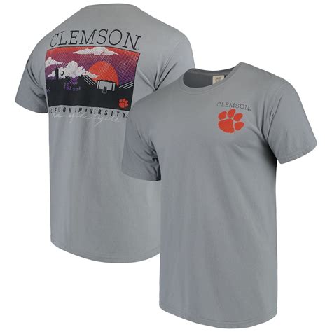 Men's Gray Clemson Tigers Comfort Colors Campus Scenery T-Shirt