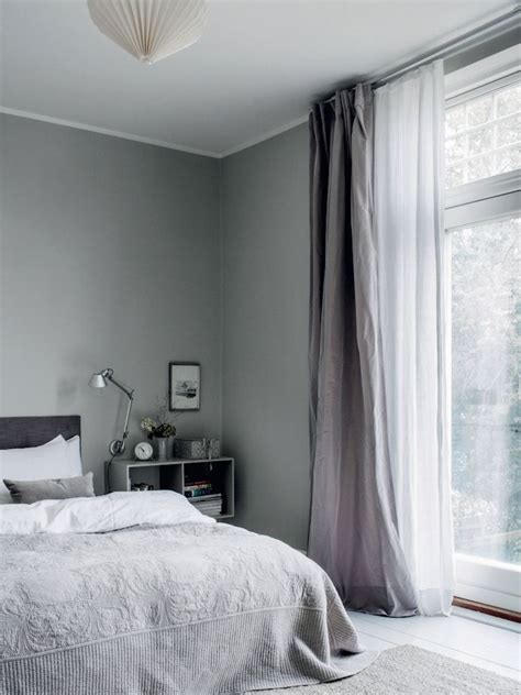 Grey Walls White Curtains Living Room - Draw-hub