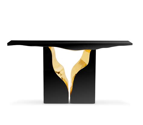 Elegant Lapiaz Black Console Table