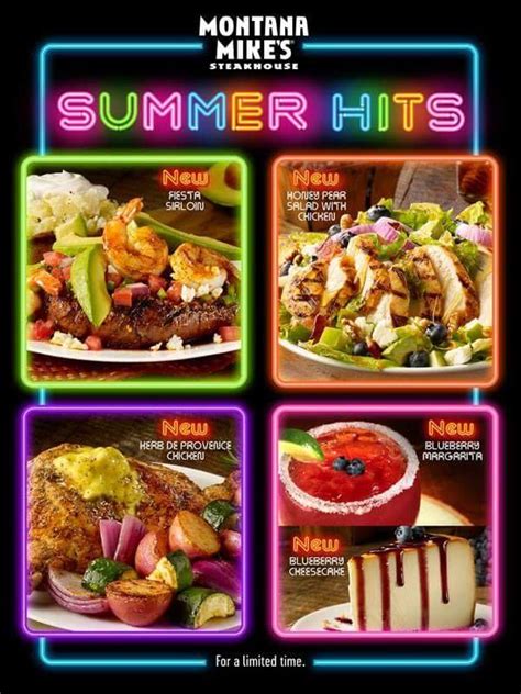 Menu at Montana Mike's steakhouse, New Braunfels