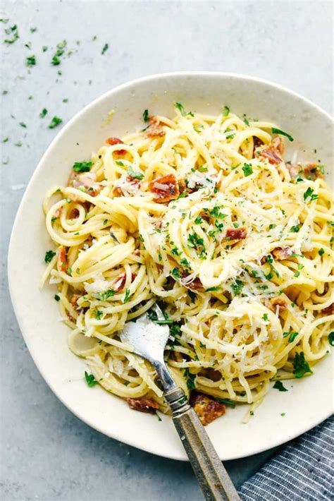 Creamy Bacon Carbonara is a classic Italian creamy pasta, bacon, mushrooms and onions cooked ...