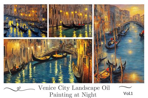 Venice City Landscape Oil Painting Graphic by Prints and the Paper ...