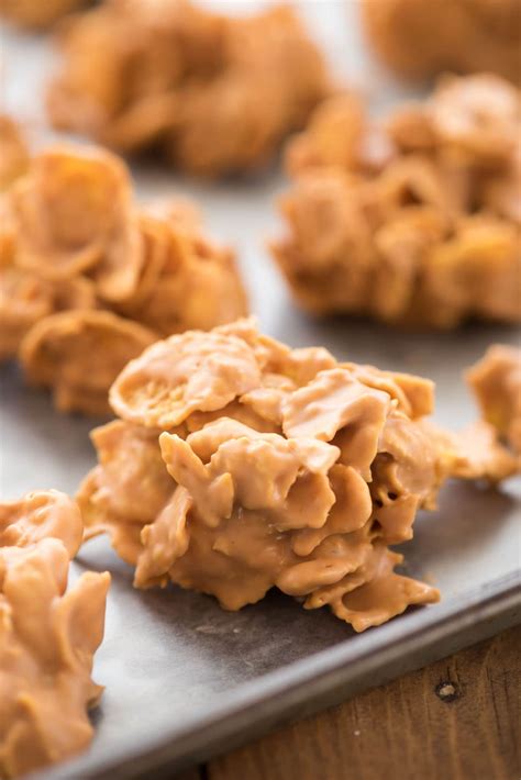 Butterscotch Peanut Butter Cornflake Clusters - Crazy for Crust